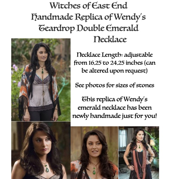 Witches of East End Handmade Replica of Wendy’s Teardrop Double Emerald Necklace - Picture 14 of 14
